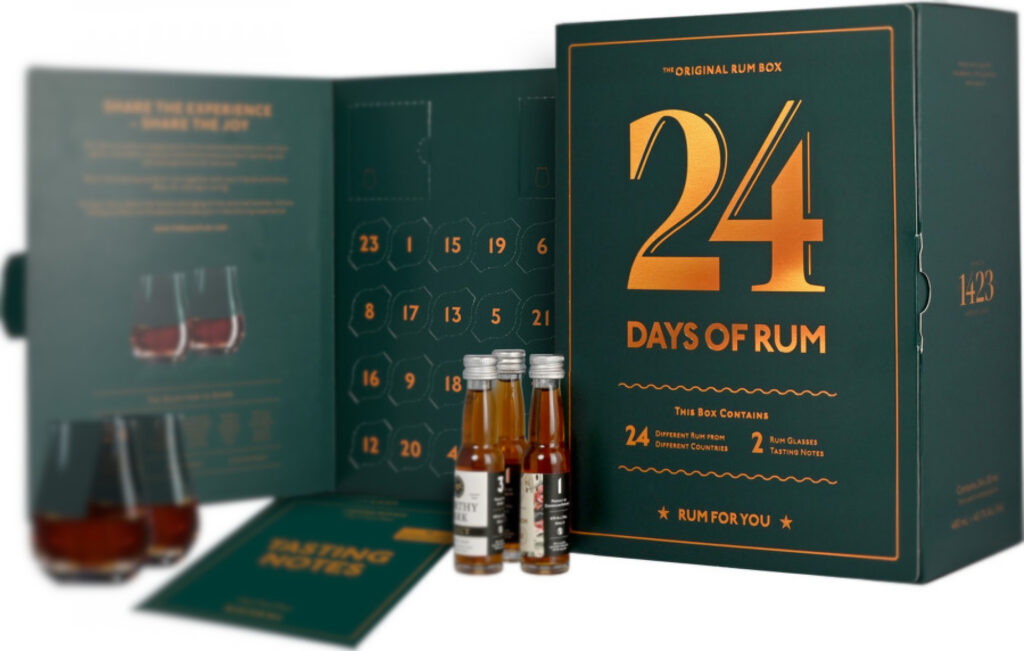 rumovy-kalendar-24-days-of-rum-zeleny-ilustracni-foto